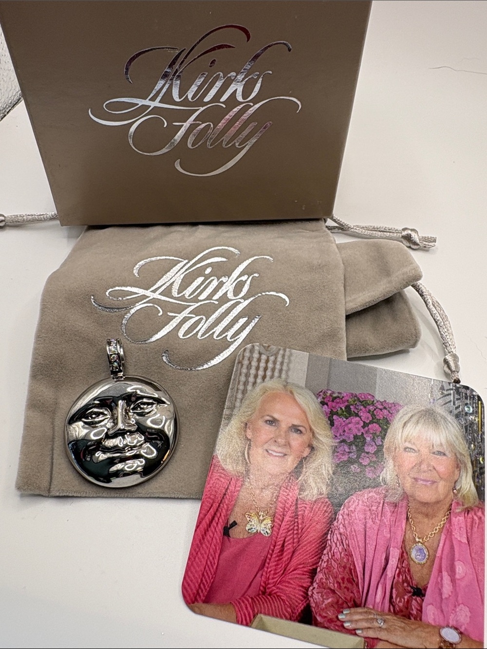 Kirk’s Folly Silver Moon Pendant Necklace - Polished Silver Finish